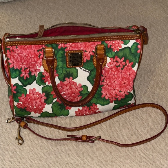 Dooney & Bourke Pink and Green Floral Satchel